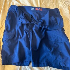 Men’s LEE Tri Flex Shorts size 38 light weight cargo shorts BLUE